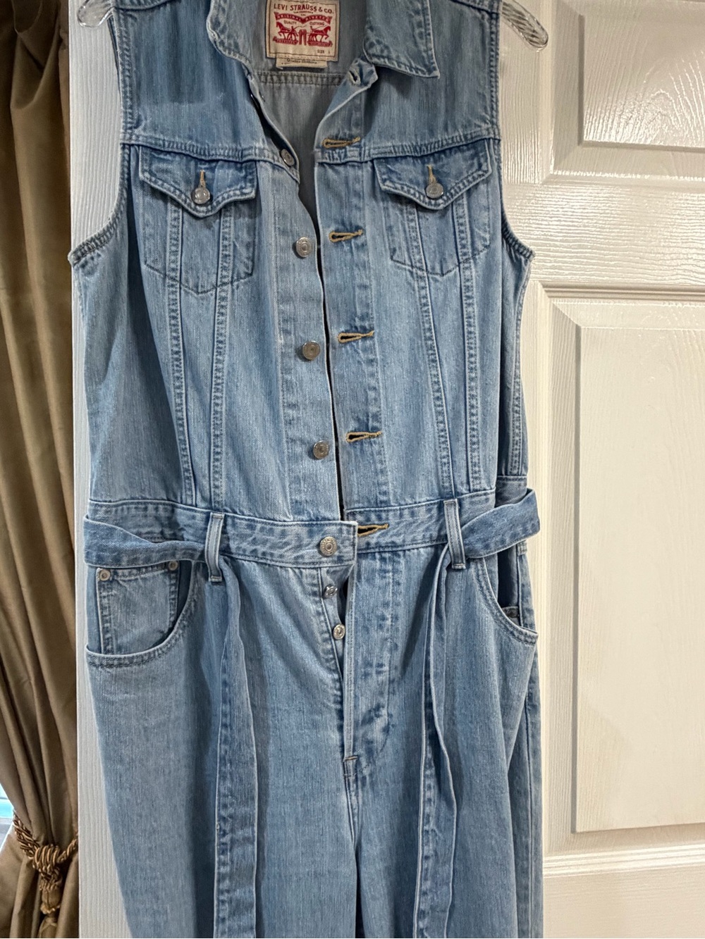 Levi's Light Blue Sleeveless Denim Jumpsuit